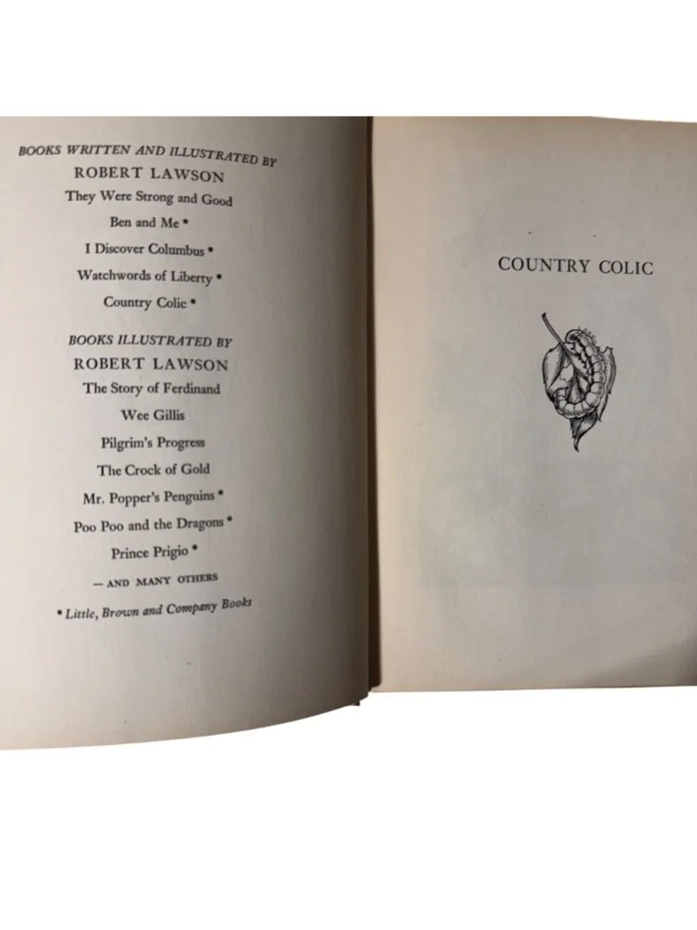 Country Colic Weeders Digest Robert Lawson Stated 1st Ed 1944 HC DJ Illustrated